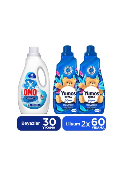 Active Fresh Cold Power Beyazlar Için Sıvı Deterjan 1500 Ml X1 + Extra Konsantre Çamaşır Yumuşat