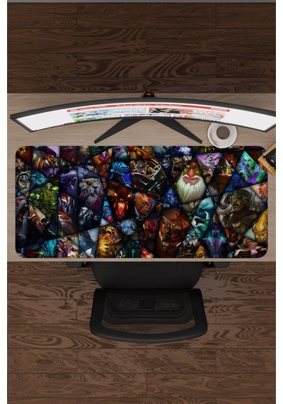 Dota 2 Kaymaz Dikişli Kauçuk Oyuncu Mousepad V2 - 90x40 Xxl Gaming Mouse Pad Fare Altlığı