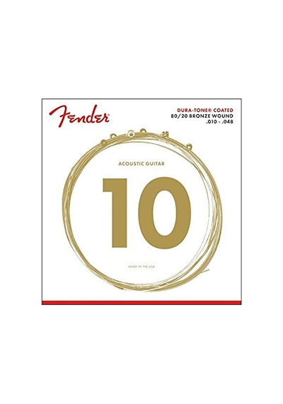 Fender 0730880002 Dura-tone 880xl 80/20 Coated Akustik Gitar Teli 10-48 Ekstra İnce Takım Yumuşak Çalım Ve Dayanıklı Kaplama
