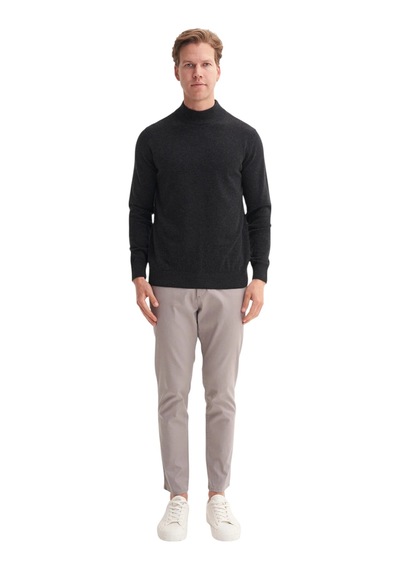 Cazador Slim Fit Courspoun Premium Yarım Balıkçı Kazak Siyah