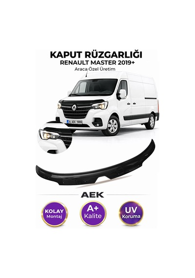 Renault Master 2019+ Araca Özel Üretim "4mm" Kaput Rüzgarlığı A+
