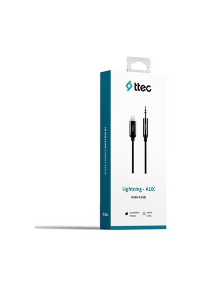 Aux To Lightning Apple Uyumlu iPhone Ses Kablosu 100 Cm, 1 Metre Siyah 2 Yıl Yüksek Kalite - 2dk42