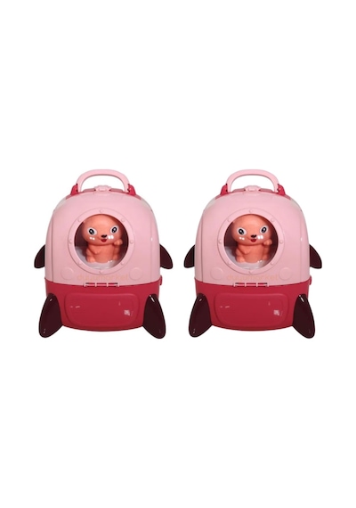 Sırt Çantalı Pets House İkili Set - Pembe