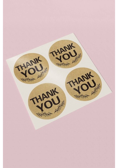 Thank You Renkli Yuvarlak Teşekkür Etiketi Sticker 3x3cm St2071 Çok Renkli