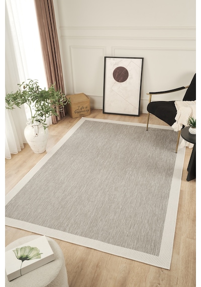 Sisalux 3087 Gri Beyaz Sisal Dokuma Jüt Kilim Hav Toz Vermez Halı Salon Mutfak Oturma Odası Halısı Gri - Beyaz