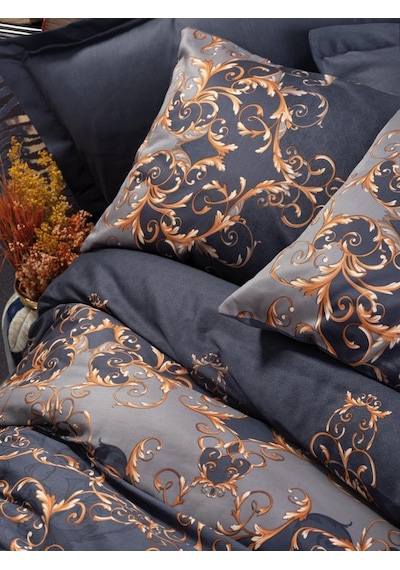 Cotton Box Çift Kişilik Saten Nevresim Takımı Sarina Lacivert