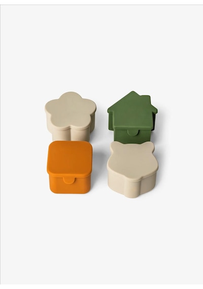 Citron 4'lü Silikon Beslenme Kutusu Düzenleyicileri - Grey/green/caramel 1061008 1