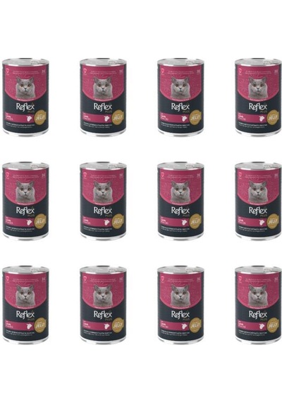 Reflex Plus Jöle İçinde Et Parçacıklı Kuzu Etli Yetişkin Kedi Konservesi 400 Gr 12 Adet
