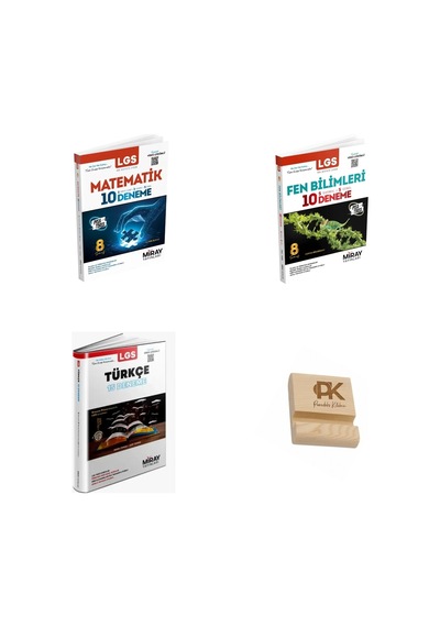 Miray Lgs 8. Sınıf Matematik Fen Bilimleri Ve Türkçe Denemeleri 3lü Set + Telefon Standı