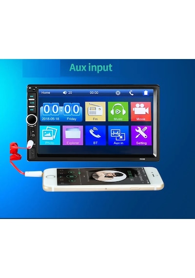 Exvol Oto Teyp 7 İnc+park Kamerası  Mp5 Bluetoth Usb Mp3 Mp4