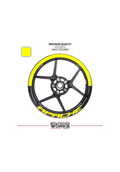 Tvs Apache Jant Şeridi Yarım Jant Kaplama & Apache Yazı Sticker Seti 65346292