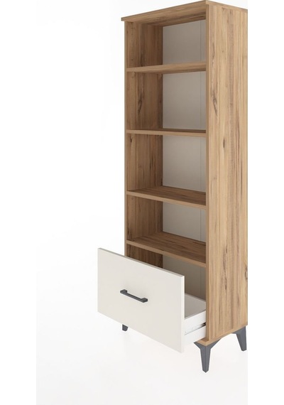 Arges Dolap 4 Raflı Tek Çekmeceli 60x30x163 Çam-aytaşı Atlas Çam