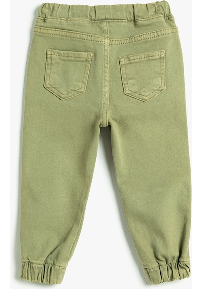 Koton Jogger Pantolon Cepli Beli Bağlamalı Pamuklu Yeşil 4wmb40008td 4WMB40008TD787 Yeşil