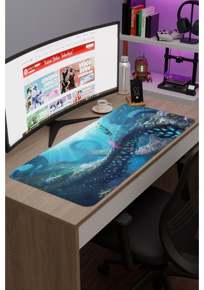 Subnautica Kaymaz Dikişli Kauçuk Oyuncu Mousepad V2 - 90x40 Xxl Gaming Mouse Pad Fare Altlığı