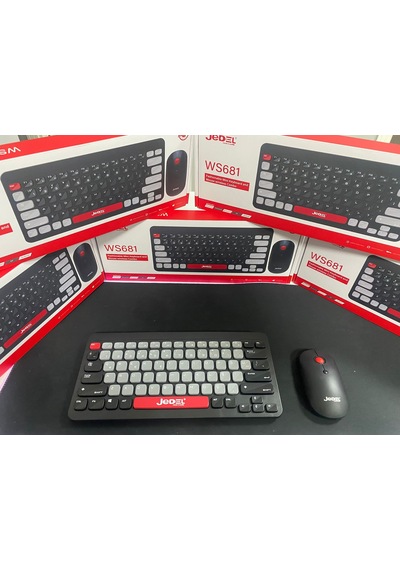 Jedel Ws681 Wireles Mini Klavye Mouse Combo 800-1200-1600 Dpı 1 Aa Battery 3 Million Times Switch Optik