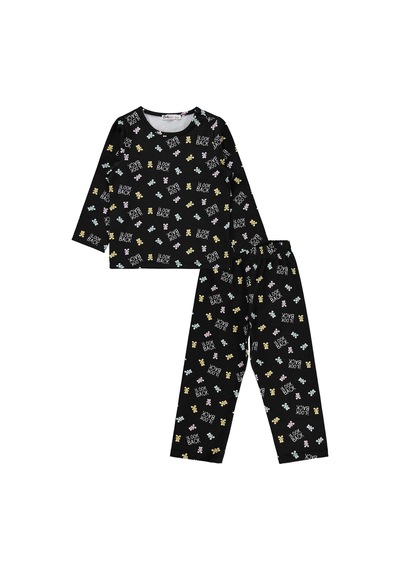 Civil Girls Dont Look Back Baskılı 2-5 Yaş Pijama Takımı - Siyah