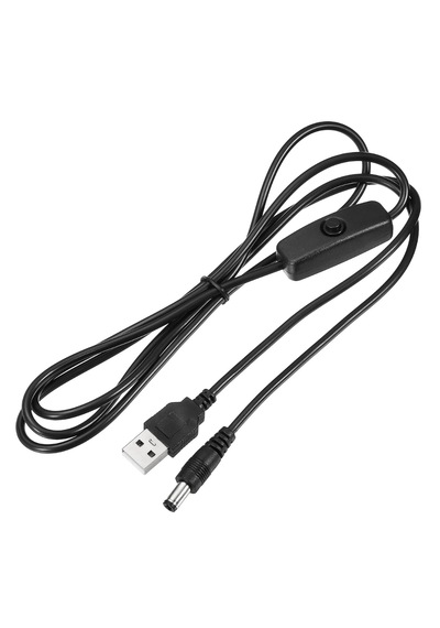6073 Usb To Dc 5.5x2.1mm Güç Kablosu 1.5 Metre Açma Kapama Anahtarlı Switch 5v Power On/off