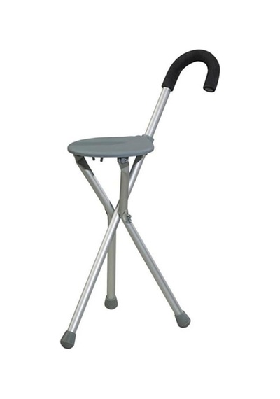 Medikaltec Oturaklı Baston, Katlanabilir, Alüminyum,