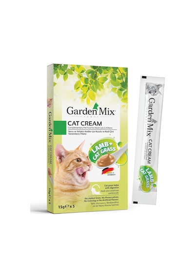 Garden Mix Kuzu ve Kedi Otlu Kedi Kreması 5 x 15 G