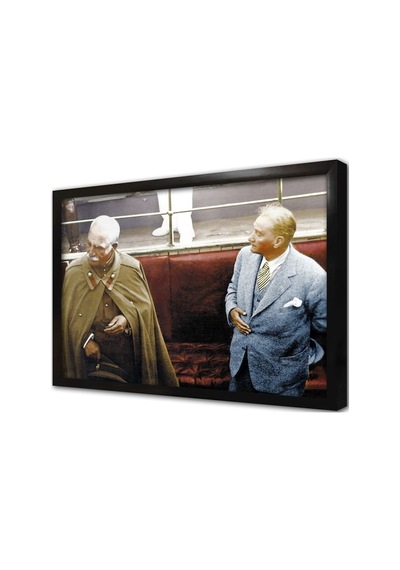 Atatürk ve İran Şahı Çerçeveli Cam Tablo