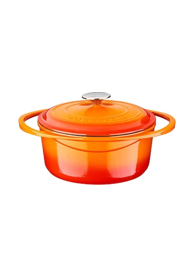 Lava Döküm Oval Tencere. Ölçü 23X29Cm Turuncu
