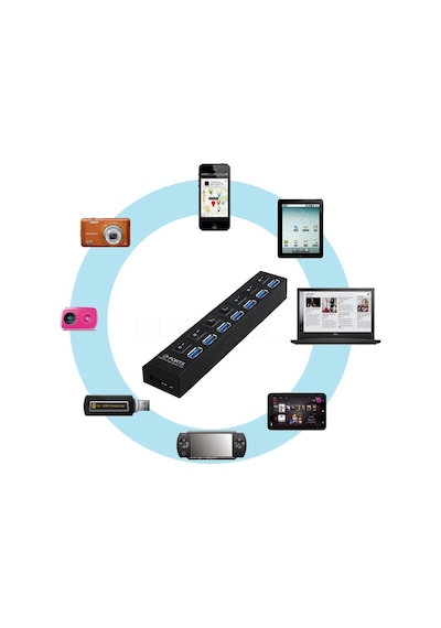 7 Port USB 3.0 Çoklayıcı HUB Çoğaltıcı Switch Splitter