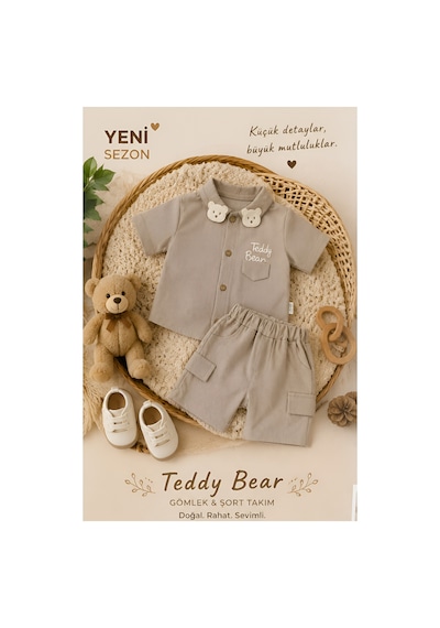 Omeca Concept Teddy Bear Gömlek & Şort Takım kahverengi