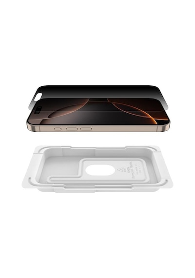 Belkin Ova169hq Screenforce Invisiglass İphone 16 Pro Uyumlu Kolay Hizalama Tepsili Antimikrobiyal Privacy Ekran Koruyucu