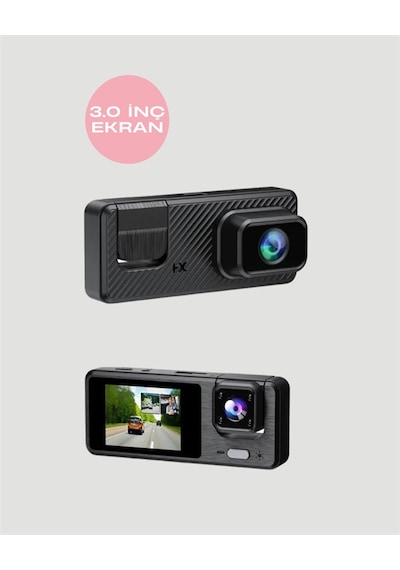 Nrzsnt 1080p 3 Kameralı Araç Dvr Döngü Kayıt Ve Geri Görüş Özellikli