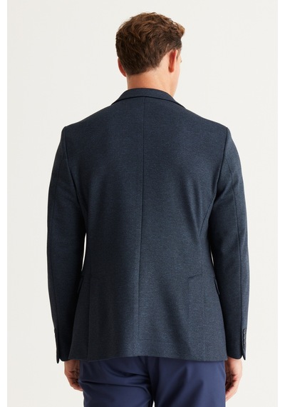 AC&Co / Altınyıldız Classics Erkek Siyah-lacivert Slim Fit Dar Kesim Mono Yaka Diagonal Desenli Ceket Lacivert - Siyah AC&Co / Altınyıldız Classics Erkek Siyah-lacivert Slim Fit Dar Kesim Mono Yaka Diagonal Desenli Ceket Lacivert - Siyah