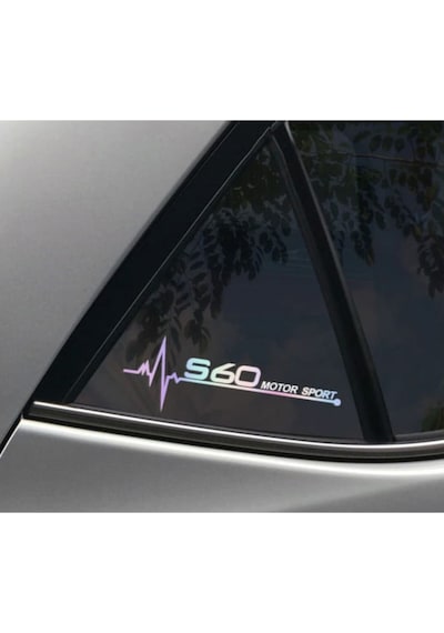 Volvo S60 Yan Cam Sticker Oto Kapı 20 Cm X 7 Cm Renkli