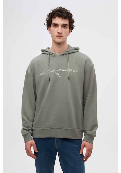 D's Damat Relaxed Fit Haki Nakışlı Sweatshirt 3ECE24ORT0493 Haki