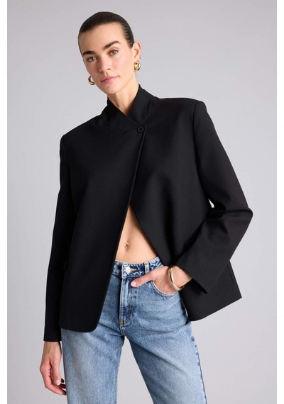 Defacto Oversıze Hakim Yaka Blazer Ceket H1118ax26smbk81 Siyah-bk81