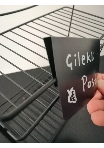 10 Adet Silinebilir Siyah Etiket 10x7 Cm Cama Tele Geçme Takma