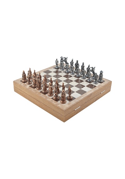Gifthome Büyük Boy Metal Osmanlı-bizans Satranç Tk. Antik Ve Rustik Desenli Sandıklı Mdf Tahtası 36x36 Cm.