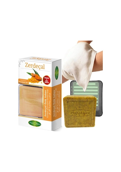 Phytoflora Zerdeçal Özlü Sabun 125 G + Sabunluk + Kese