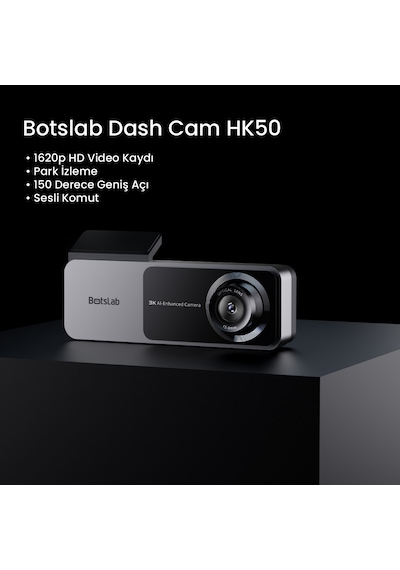 360+ Botslab Hk50 Wi-fi 1620p 150° Ultra Geniş Açı Gece Görüşlü Akıllı Araç Içi Kamera (2024)