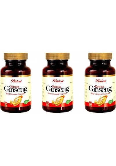 Balen Kırmızı Ginseng 180 Kapsül 3 Kutu Red Ginseng 375 Mg