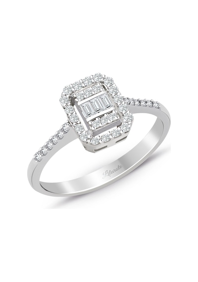 0.35 Ct. Baget Kare Modern Tasarım Tektaş Yüzük