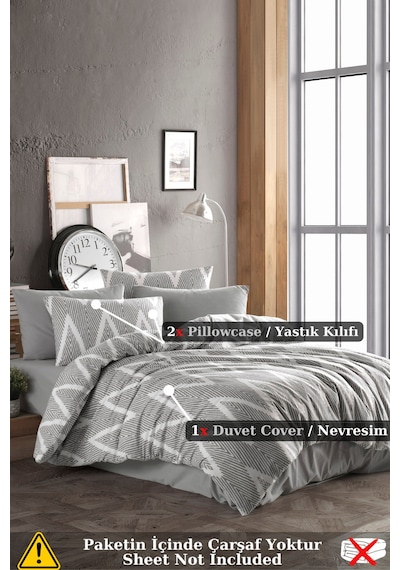 Eponj Home Nevresim Seti Çift Kişilik Olivia Gri Gri
