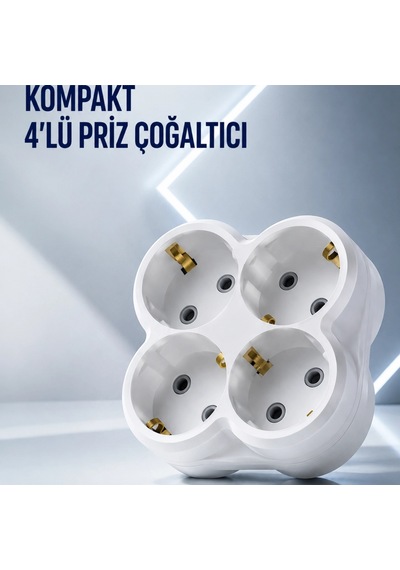 Duvar Tipi Priz Çoğaltıcı 4 Çıkışlı Kablosuz Kompakt Priz Adaptörü Diğer