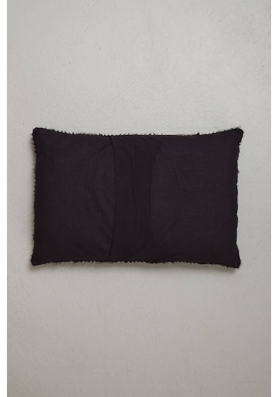 Peraluna Foam Pıllow Şifon Şerit Triko Yastık Kılıfı 60x40 Cm Siyah - Siyah