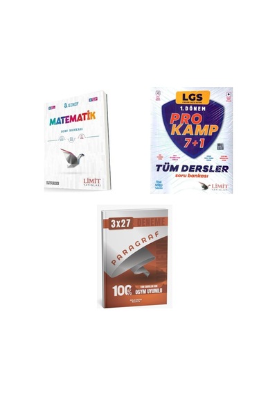2027 8. Sınıf/lgs Limit Matematik Soru + Prokamp Tüm Dersler Soru + Anla Kazan Paragraf Deneme 3'lü Set