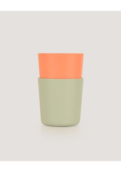 Mini Bebek Bardakları 2'li Peach - Sage Green