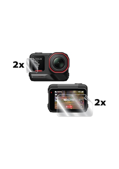 Insta360 Ace Pro 2 2 Büyük, 2 Küçük Ekran Action Kamera İle Uyumlu Ipg Hydrogel İnce Tpu Ekran Koruyucu 2 Adet