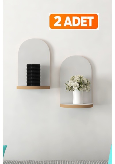 Dekoratif Duvar Rafı 25x 17 X 12 2 Adet Raf Beyaz