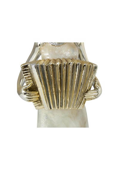 Reçine Müzisyen Heykeli, Akordeon/saksafon, 2'li Set, 10x36 Cm, Altın Diğer