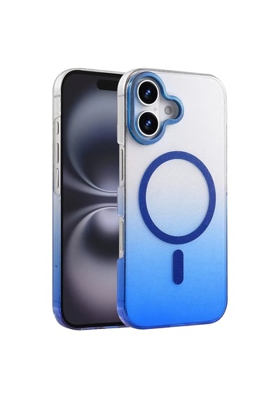 Newface Apple Apple iPhone Uyumlu  16 Plus Glossy Magsafe Kapak - Mavi