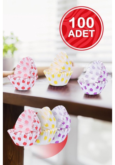 Mithra Life 100'lü Renkli Muffin Cupcake Kağıdı Tek Kullanımlık Doğum Günü Ve Parti İçin Mıt1137 Diğer