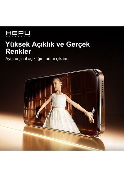 HEPU TITAN HD Clear Cam Ekran Koruyucu – iPhone 13 / 13 Pro / 14 / 16e Uyumlu